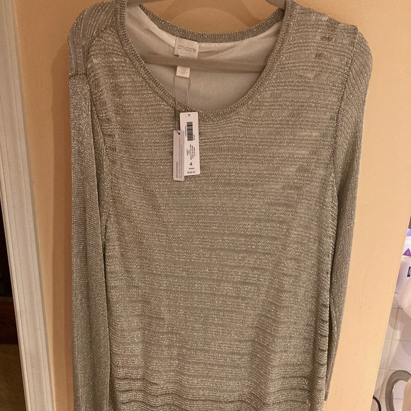 Chico’s Shine Gold Sweater - Picture 2 of 6